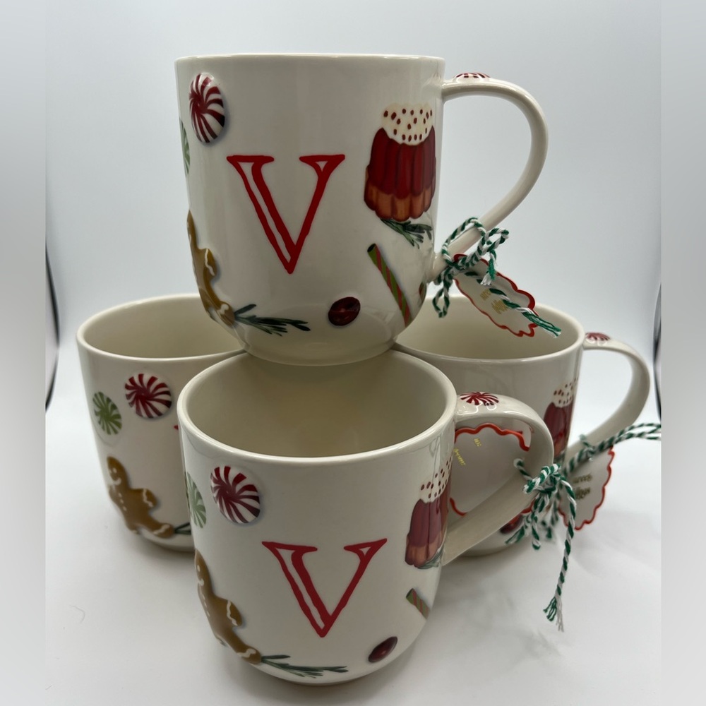 ANTHROPOLOGIE Festive Holiday Mug Set NWT